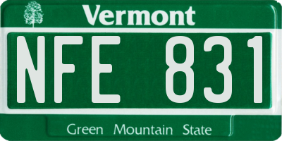 VT license plate NFE831
