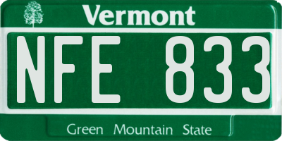 VT license plate NFE833
