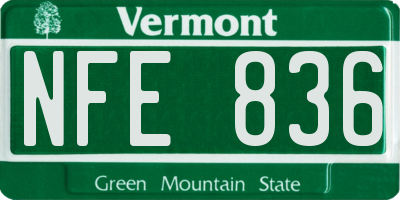 VT license plate NFE836