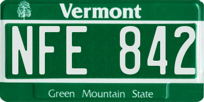 VT license plate NFE842
