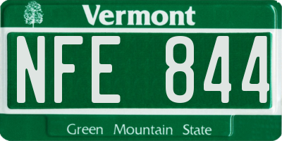 VT license plate NFE844