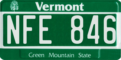 VT license plate NFE846
