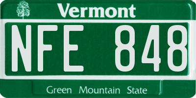 VT license plate NFE848