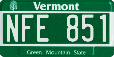 VT license plate NFE851
