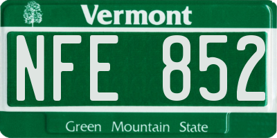 VT license plate NFE852