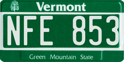 VT license plate NFE853