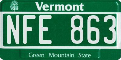 VT license plate NFE863