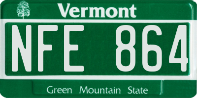 VT license plate NFE864