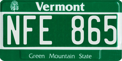 VT license plate NFE865