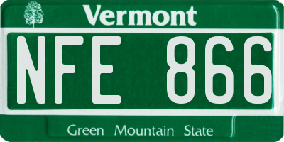 VT license plate NFE866