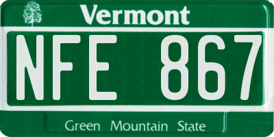 VT license plate NFE867