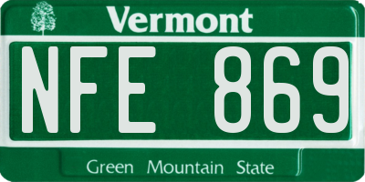 VT license plate NFE869