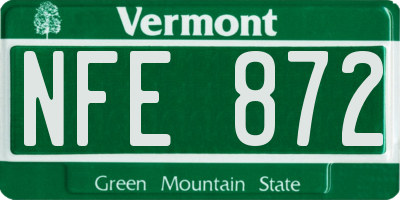 VT license plate NFE872