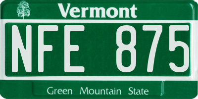 VT license plate NFE875