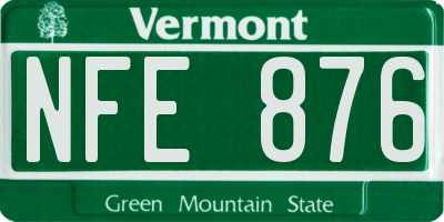 VT license plate NFE876