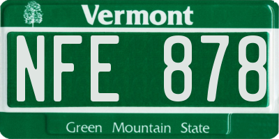 VT license plate NFE878