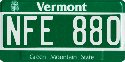 VT license plate NFE880