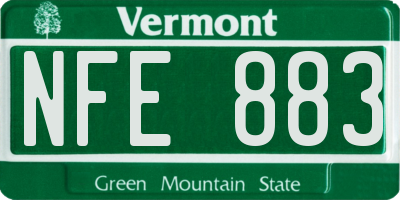 VT license plate NFE883