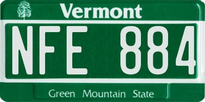 VT license plate NFE884