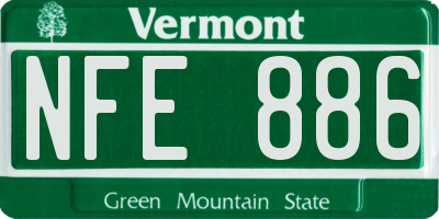 VT license plate NFE886
