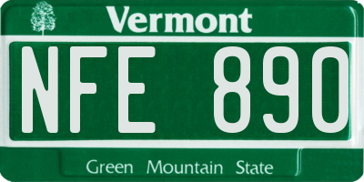 VT license plate NFE890