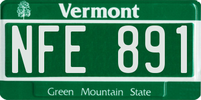 VT license plate NFE891