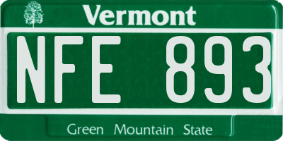VT license plate NFE893