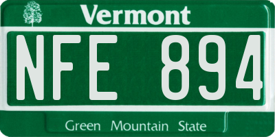 VT license plate NFE894