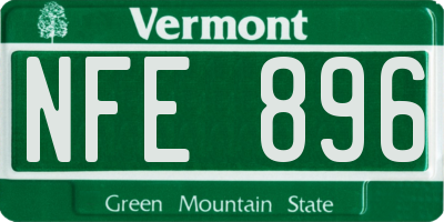 VT license plate NFE896
