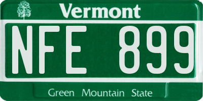 VT license plate NFE899