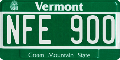 VT license plate NFE900