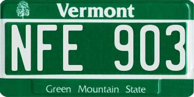 VT license plate NFE903