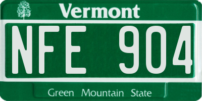 VT license plate NFE904