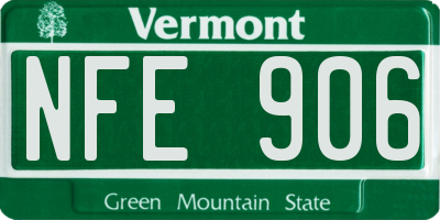 VT license plate NFE906
