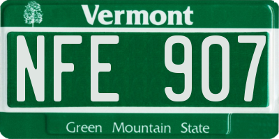 VT license plate NFE907