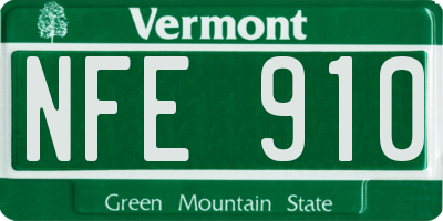 VT license plate NFE910