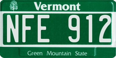 VT license plate NFE912