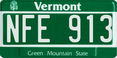 VT license plate NFE913