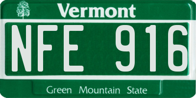 VT license plate NFE916