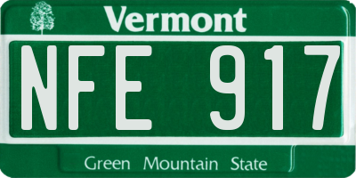VT license plate NFE917