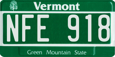 VT license plate NFE918