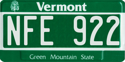 VT license plate NFE922