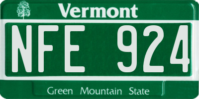 VT license plate NFE924