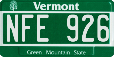 VT license plate NFE926