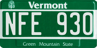 VT license plate NFE930