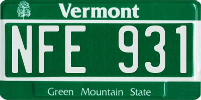 VT license plate NFE931