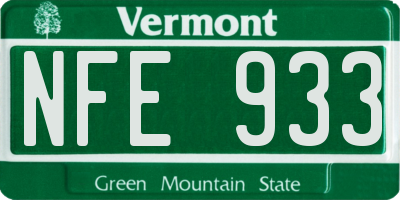 VT license plate NFE933