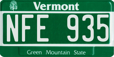 VT license plate NFE935