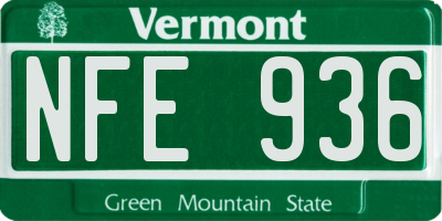 VT license plate NFE936
