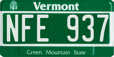 VT license plate NFE937